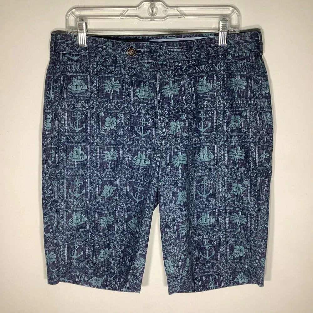 Brooks Brothers Mens Reyn Spooner Bermuda Shorts Blue‎ Size 34